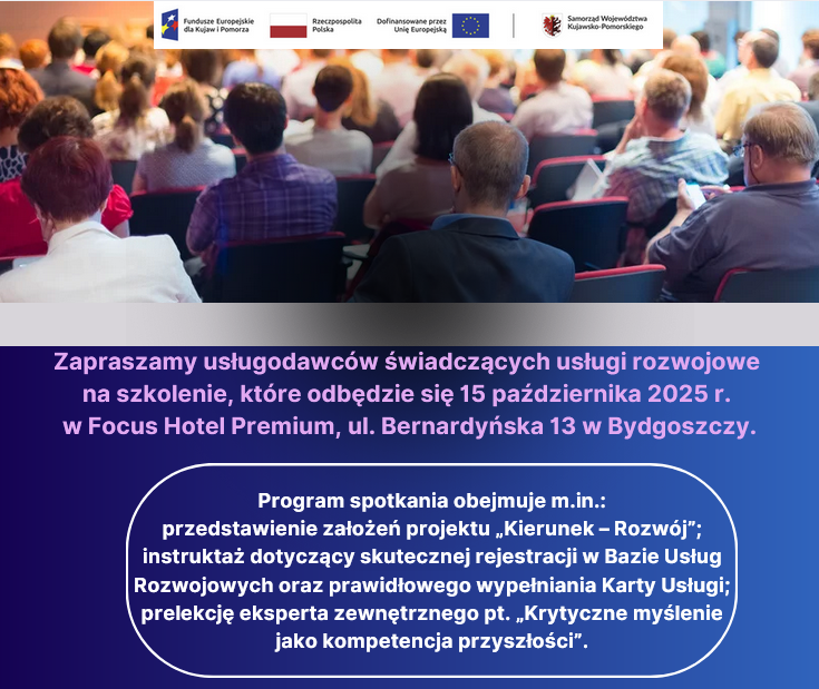 Zdjęcie artykułu Szkolenie dla usługodawców świadczących usługi rozwojowe.