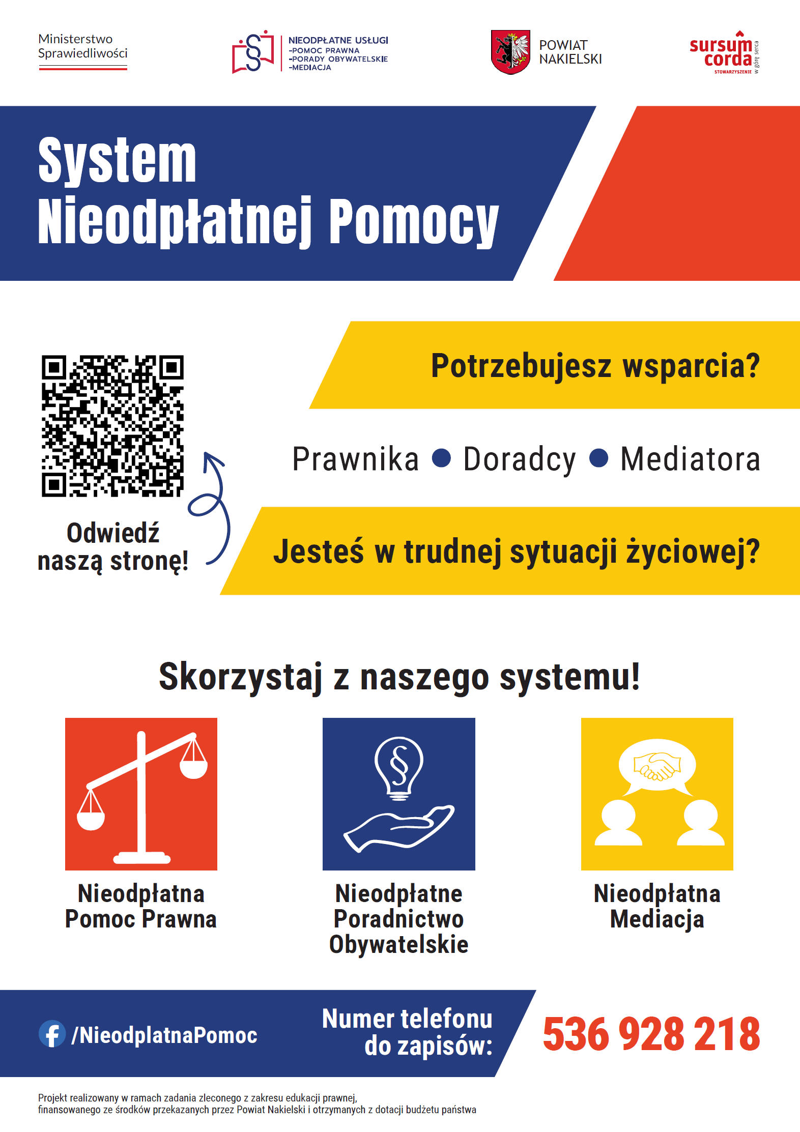 Nieodpłatna pomoc prawna plakat